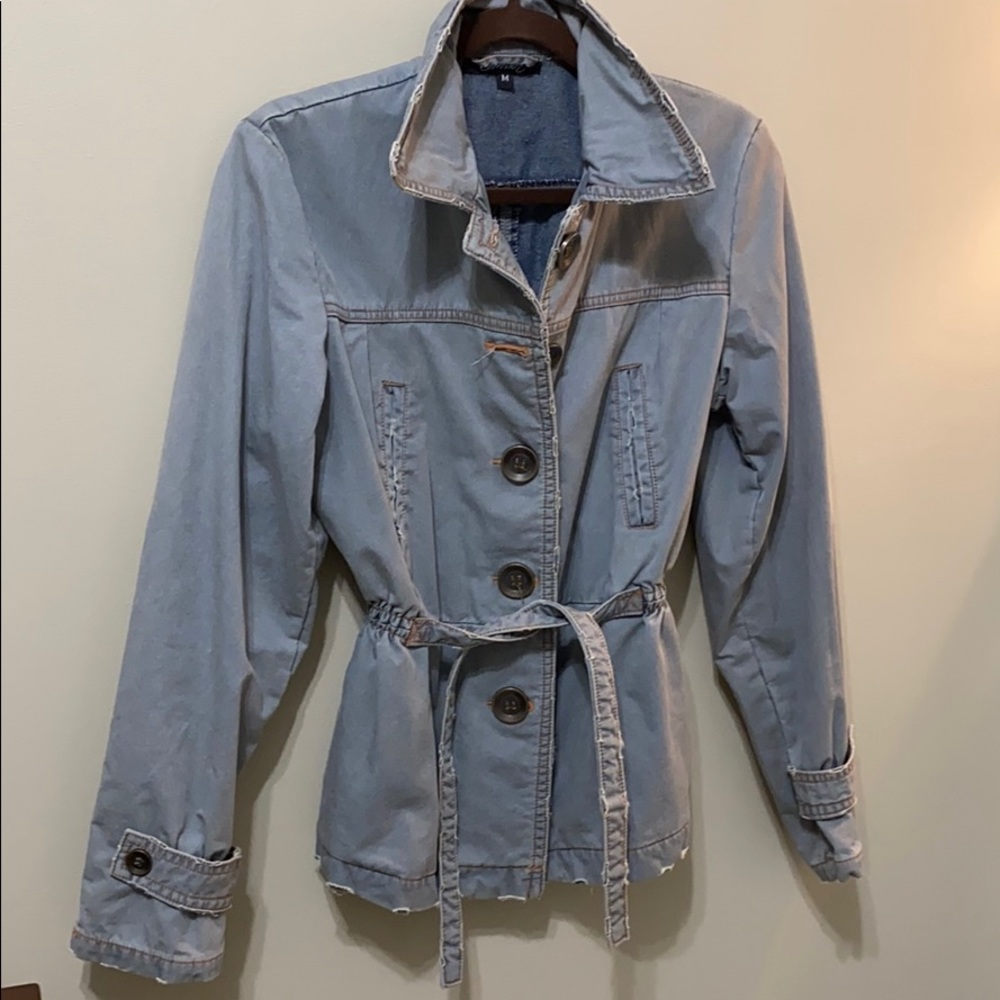 Distressed Military style Jacket green w/ orange